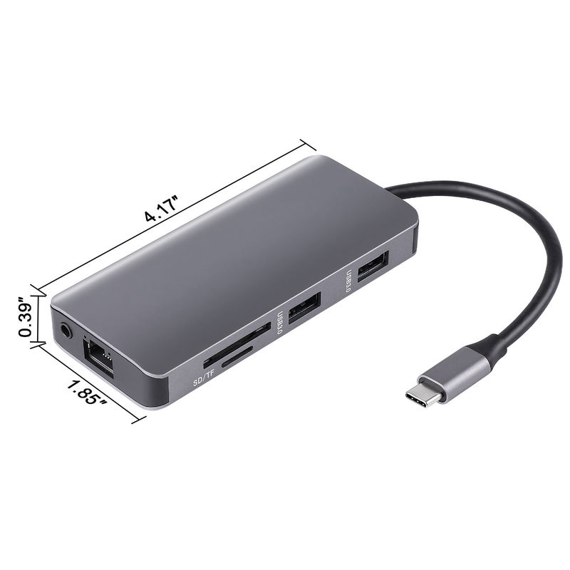5 em 1 porta PD Múltipla Supervelocidade USB C HUB Adaptador ABS Liga de Alumínio